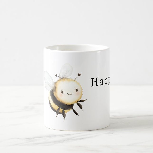 Cute Bee Happy   Coffee Mug (Center)