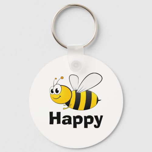 Cute Bee Happy  Keychain