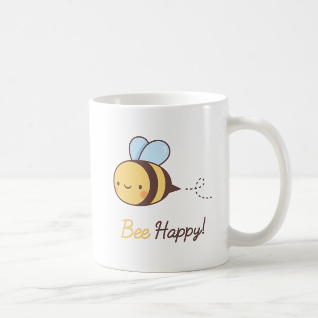 Cute Bee Happy Positive Pun Coffee Mug (Right)