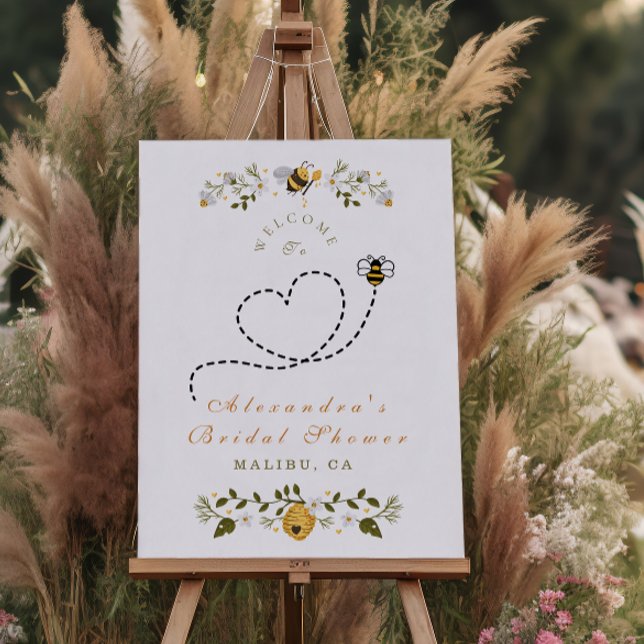 Cute bee heart bridal shower foam board (Creator Uploaded)