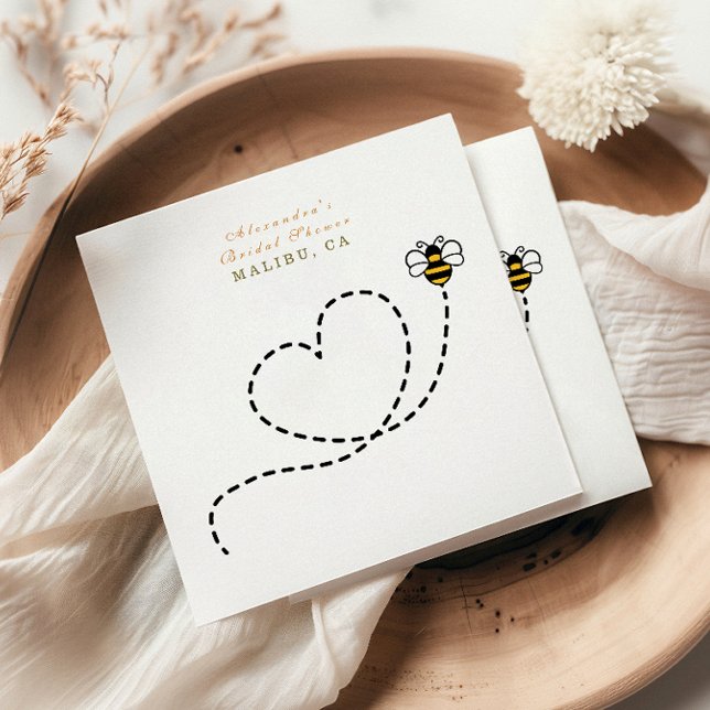 Cute bee heart bridal shower napkins (Creator Uploaded)