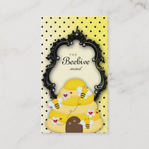 Cute Bee Hive Business Card Polka Dot