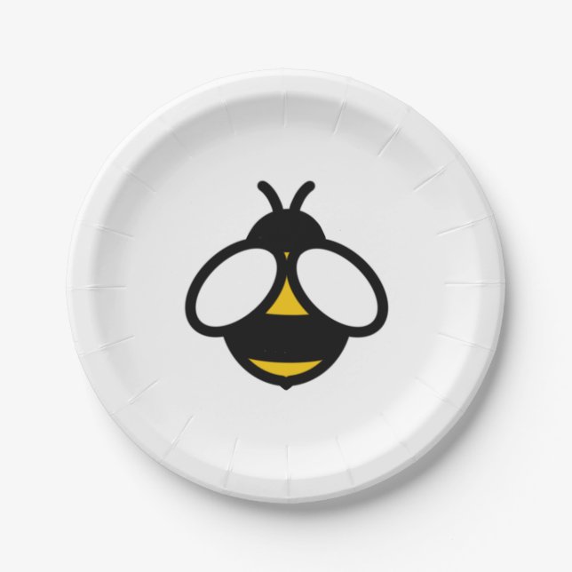 Cute Bee, honey bee, bumblebee  Paper Plates (Front)