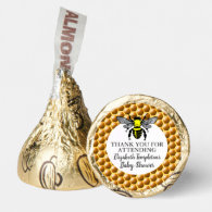 Cute Bee Honey Comb Baby Shower Yellow Thank You  Hershey®'s Kisses®