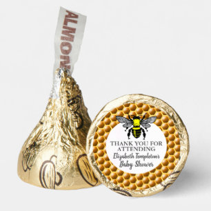 Cute Bee Honey Comb Baby Shower Yellow Thank You Hershey®'s Kisses®