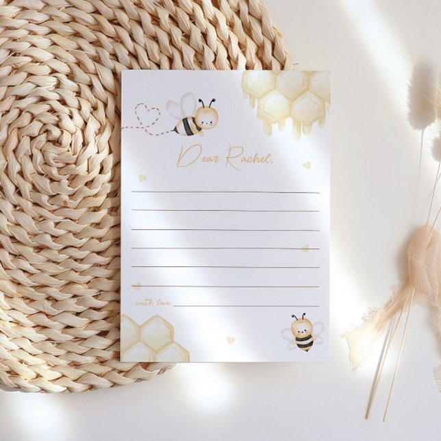 Cute Bee Honey First Bee-day Time Capsule Card (Creator Uploaded)