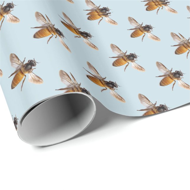 Cute Bee honeybee bumblebee bee pattern Wrapping Paper (Roll Corner)