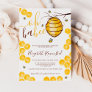 Cute bee honeycomb beehive watercolor baby shower invitation