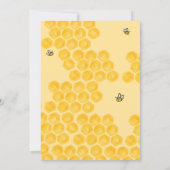 Cute bee honeycomb beehive watercolor baby shower invitation (Back)
