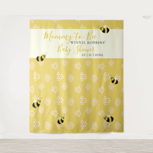Cute Bee Honeycomb Mommy to Bee Baby Shower Photo Tapestry