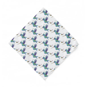 Cute bee hummingbird cartoon illustration bandana
