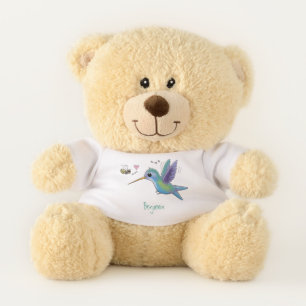 Cute bee hummingbird cartoon illustration teddy bear