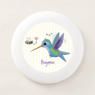 Cute bee hummingbird cartoon illustration Wham-O frisbee