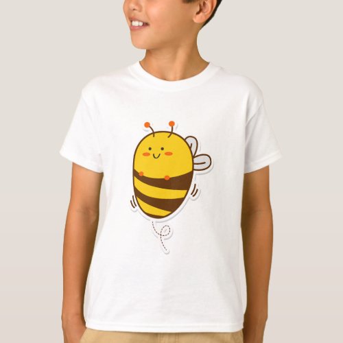 Cute Bee Kawaii Drawing T_Shirt