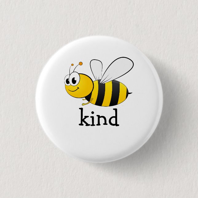 Cute Bee Kind  Button (Front)