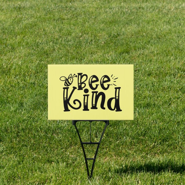 cute bee kind inspiration word art sign (Insitu)