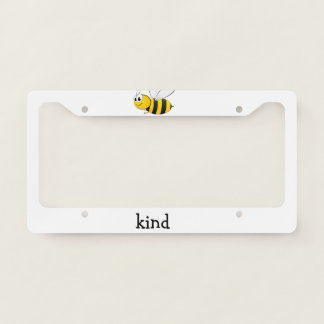Cute Bee Kind License Plate Frame