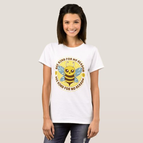 Cute Bee Kind Quote Cartoon Womens Basic T_Shirt