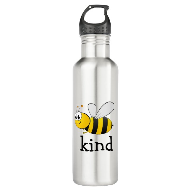 Cute Bee Kind  Stainless Steel Water Bottle (Front)