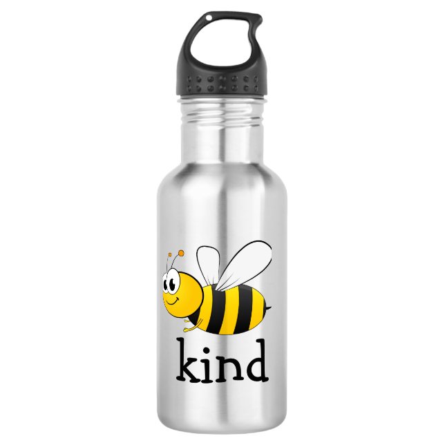 Cute Bee Kind  Stainless Steel Water Bottle (Front)