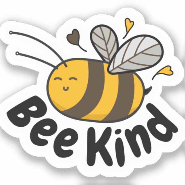 Cute Bee Kind Sticker (Front)
