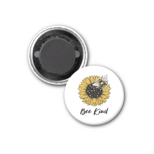 Cute Bee Kind Sunflower Magnet