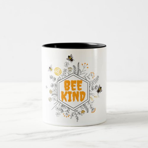 Cute Bee Kind Two_Tone Coffee Mug