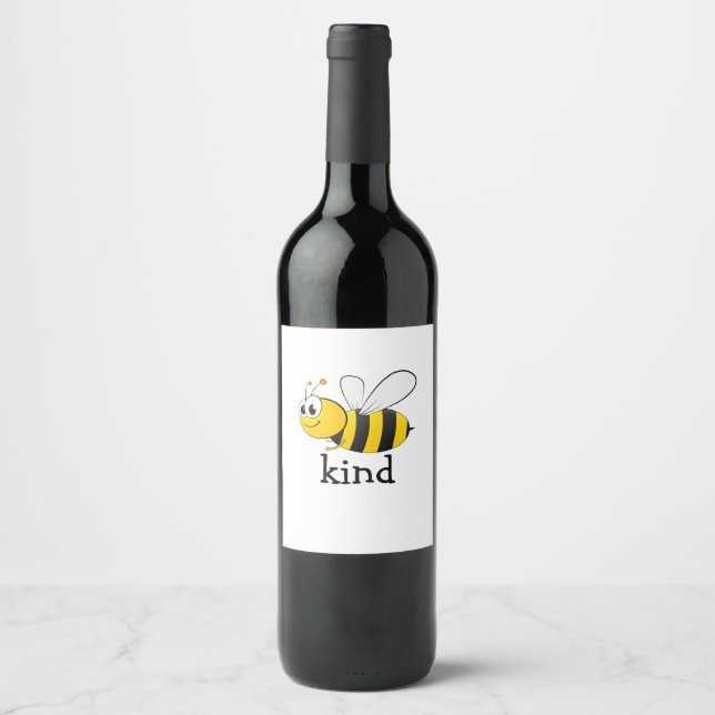 Cute Bee Kind  Wine Label (Front)