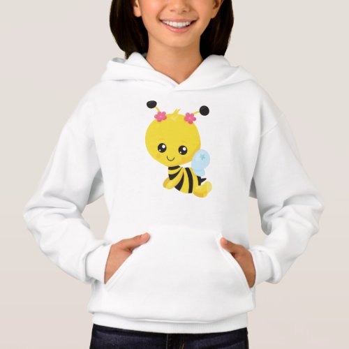 Cute Bee Little Bee Honey Bee Flowers Hoodie