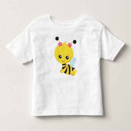 Cute Bee Little Bee Honey Bee Flowers Toddler T_shirt