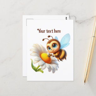 Cute bee lovers customizable  postcard