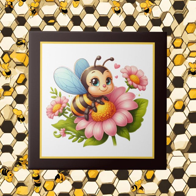 Cute bee lovers insect  ceramic tile (Creator Uploaded)