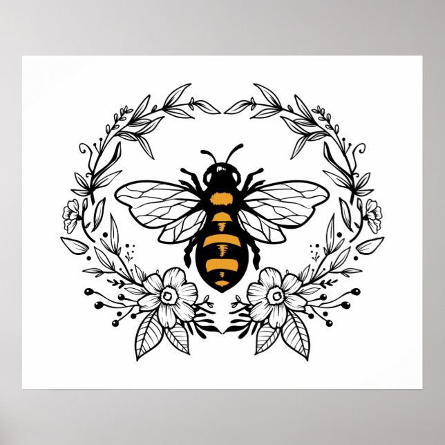 cute bee lovers insect poster (Front)