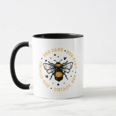 cute bee lovers inspirational add monogram  mug (Left)