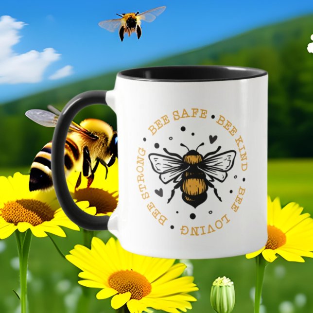 cute bee lovers inspirational add monogram  mug