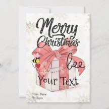 Cute Bee Merry Christmas Custom
