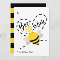 Cute Bee Mine Classroom Valentines Day  Holiday Card
