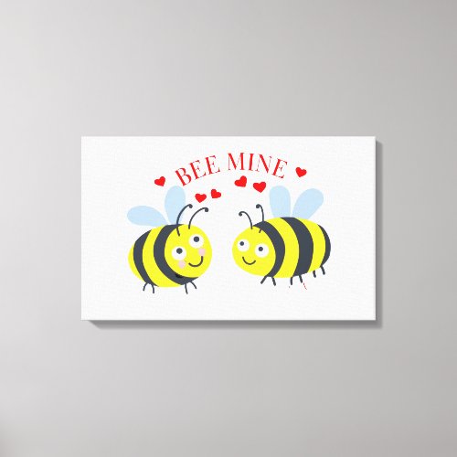 Cute Bee Mine Love Valentines Day Gift Idea Canvas Print
