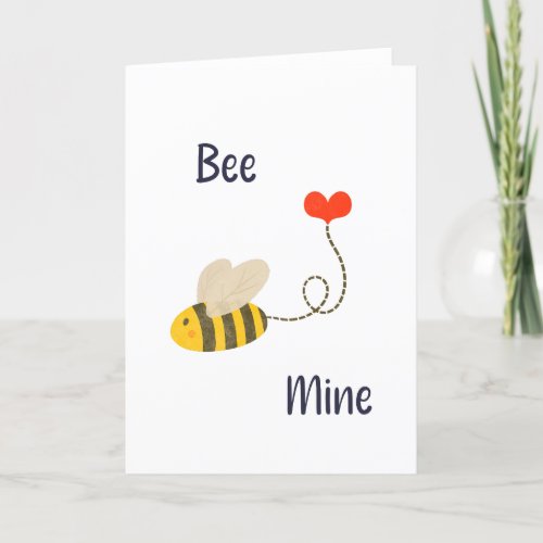 Cute bee mine valentines card