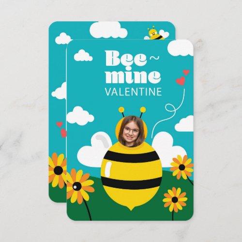 Cute Bee Mine Valentines Day Card for Kids