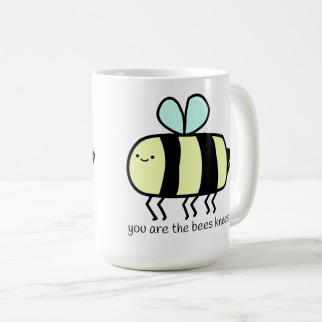 Cute bee mug with quote (Front Right)