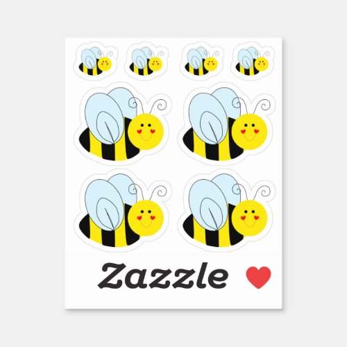 Cute Bee Multiple Contour Cut Sticker