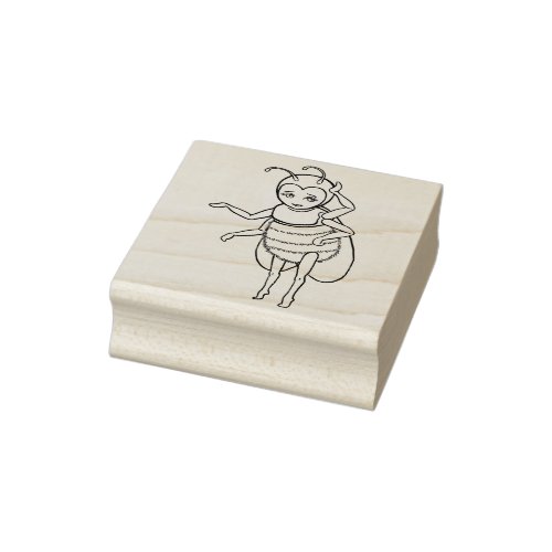 Cute Bee or Fly Rubber Stamp