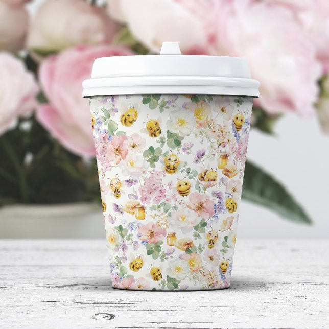 Cute Bee Paper Cups (Cute Baby Bee Paper Cups by Painted Paperie
)