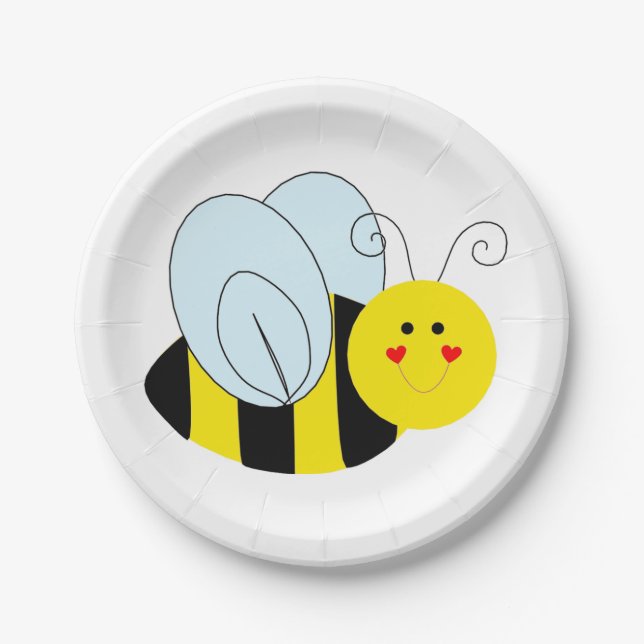 Cute Bee Paper Plates (Front)