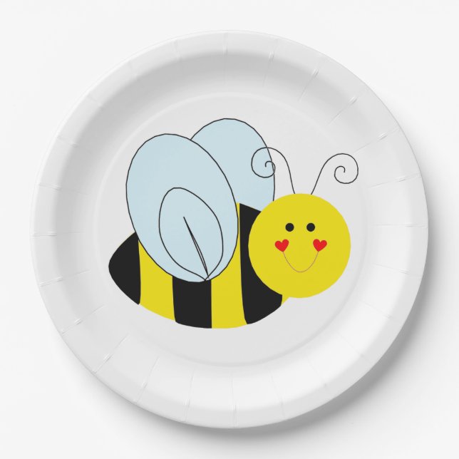 Cute Bee Paper Plates (Front)