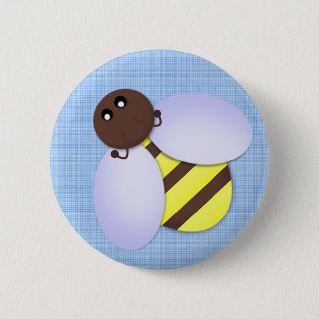 Cute Bee Party Favor Button (Front)