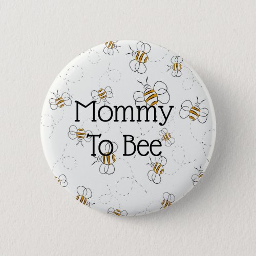 Cute Bee Pattern Mommy To Bee Baby Shower Button
