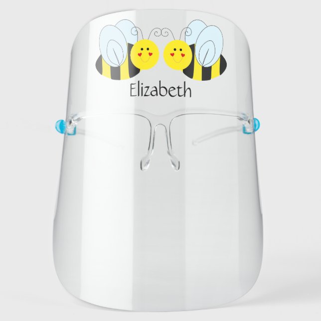 Cute Bee Personalized Face Shield (Front)