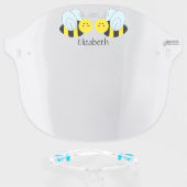 Cute Bee Personalized Face Shield (Front w/Glasses)